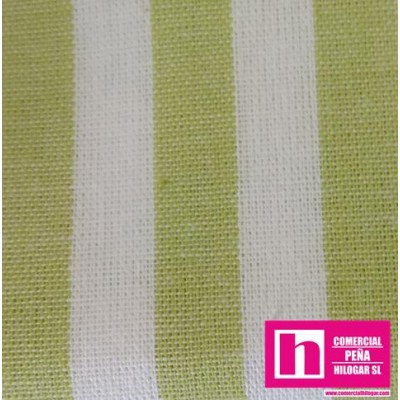 57269 PIPER TEJIDO TRAMADO (02) 1.50 M. ALGODON 100% BLANCO/PISTACHO Venta en piezas de 7.00 M