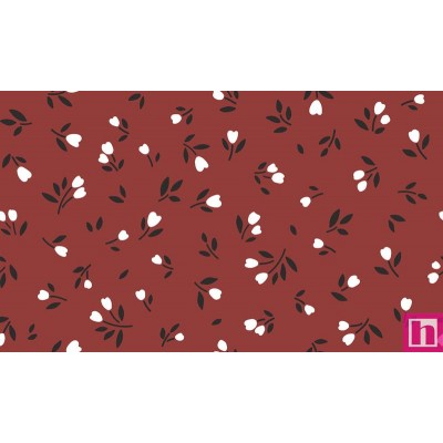 67475 TEJIDO ESTAMPADO EINAR (04) 1.40 M. 110 GR/M2. ALGODON 100% ROJO Venta en piezas de 10.00 M