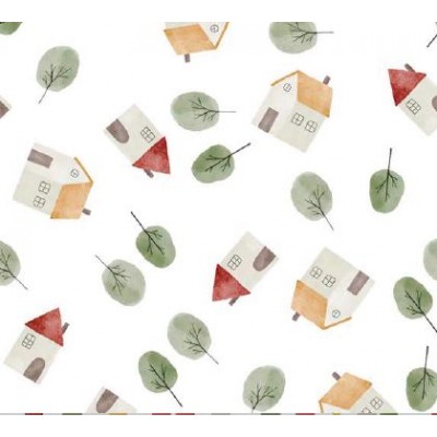 67932 PERCALE ESTAMPADO DELYA (02) 1.50 M. 115 GR/M2. ALGODON 100% BLANCO Venta en piezas de 10.00 M