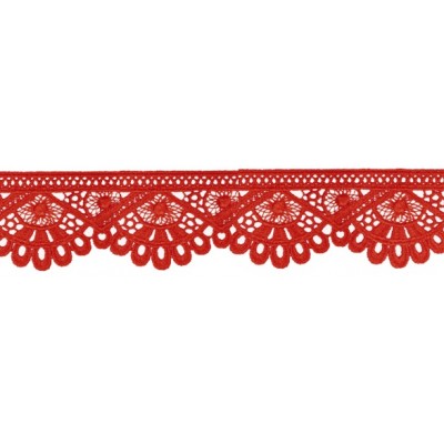 908248-09 PUNTILLA GUIPUR FANTASIA DEVA 42 MM. POLIESTER 100% ROJO Venta en piezas de 9.10 M