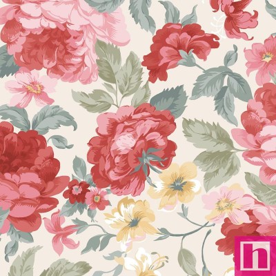 P17-MASF10990-EZ PATCH. AMERICANO LA FLEUR FLANNEL (02) 110 CM. FRANELA ALGODON 100% CREMA Venta en piezas de 5.50 M