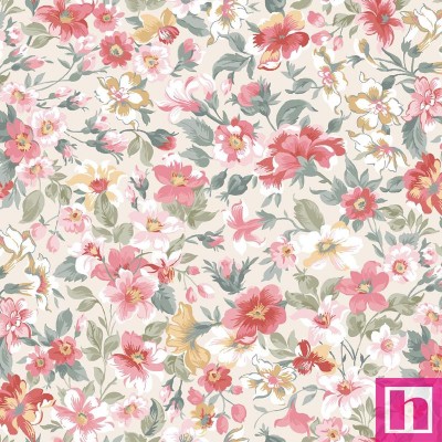 P17-MASF10992-EZ PATCH. AMERICANO LA FLEUR FLANNEL (04) 110 CM. FRANELA ALGODON 100% CREMA Venta en piezas de 5.50 M