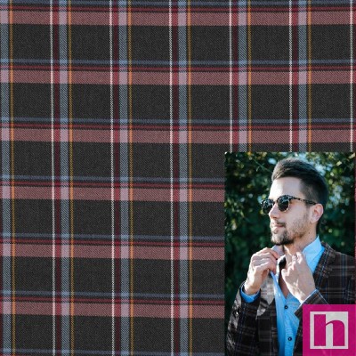 P94-3036-047 VIYELA CUADROS ELSIE (02) 144 CM. 225 GR/M2. POLIESTER 63%-VISCOSA 32%-EA.3% MARENGO/ROSA Venta en piezas de 6.00 M