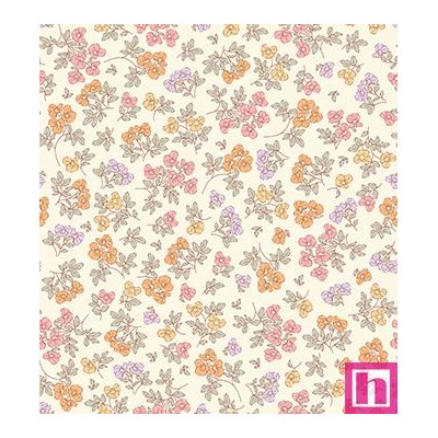 67480 VIYELA ESTAMPADA ROSALBA (01) 1.50 M. 145 GR/M2 - ALGODON 100% CREMA Venta en piezas de 5.00 M