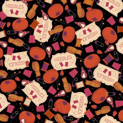 P121-SSEA6353K PATCH. AMERICANO SEWING SEASON (06) 110 CM. ALGODON 100% NEGRO Venta en piezas de 7.00 M