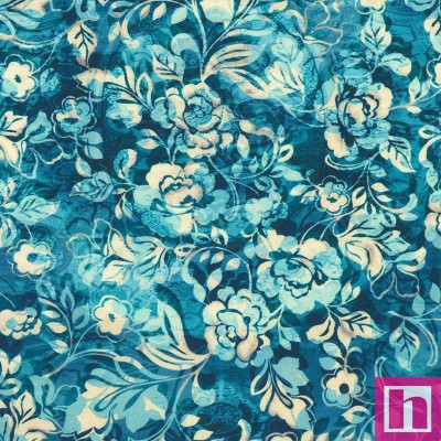 P135-SRKD-23489-75 PATCH. AMERICANO BAROQUE BLOOM (09) 110 CM. ALGODON 100% AZUL Venta en piezas de 7.00 M