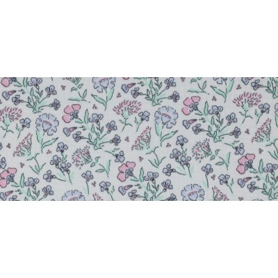 P94-4152-010 DOBLE GASA ESTAMPADA NALLELY (01) 135 CM. 125 GR/M2. ALGODON 100% BLANCO/AZUL Venta en piezas de 6.00 M