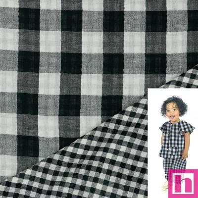 P94-9651-001 DOBLE GASA TRAMADA CHARIS (09) 130 CM. 120 GR/M2. ALGODON 100% NEGRO Venta en piezas de 6.00 M