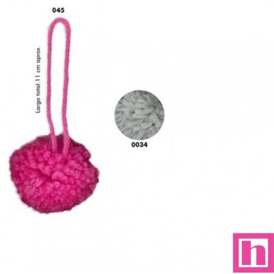 51007 584426.045-0034_YESENIA POMPON LANA ACRILICA 100% GRIS Venta en piezas de 10.00 U