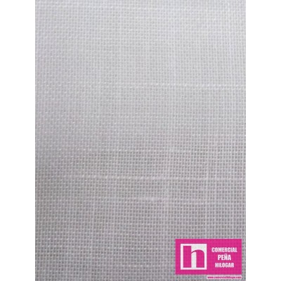 56073 JAZMIN CON VAINICA (03) 2.75 M - 150 GR/M2 -  POLIESTER 70%-LINO 30% BLANCO Venta en piezas de 30.00 M
