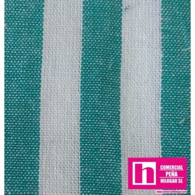 57271 PIPER TEJIDO TRAMADO (04) 1.50 M. ALGODON 100% BLANCO/VERDE Venta en piezas de 7.00 M