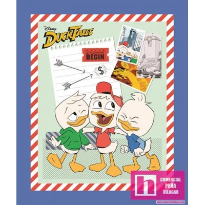 58045 TEJIDO DISNEY CLASSICS DUCKTALES (03) PANEL 110 CM. ALGODON 100% AZUL Venta en piezas de 1.00 C