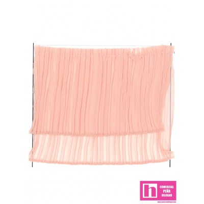 61874 PUNTILLA GASA PLISADA ELASTICA BRIONA 130 MM POLIESTER 80%-NYLON 20% PAPAYA Venta en piezas de 9.00 M