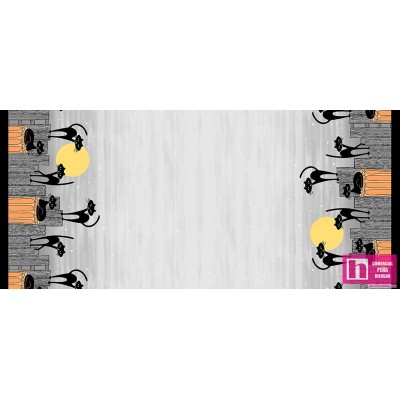 63207 PATCH.AMERICANO HOCUS POCUS (12) 110 CM. ALGODON 100% GRIS Venta en piezas de 6.80 M