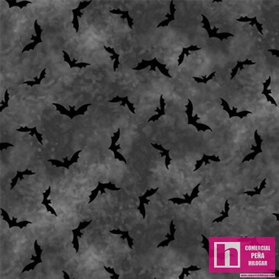 64144 PATCH.AMERICANO TRICK OR TREAT (03) 110 CM. ALGODON 100% CARBON/NEGRO Venta en piezas de 6.80 M