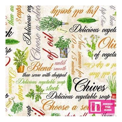 65000 PATCH.AMERICANO TASTE OF THE SEASON (09) 110 CM. ALGODON 100% CREMA/MULTI Venta en piezas de 6.80 M