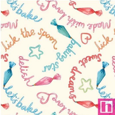 65931 PATCH.AMERICANO BAKED WITH LOVE (11) 110 CM. ALGODON 100% CREMA Venta en piezas de 6.80 M