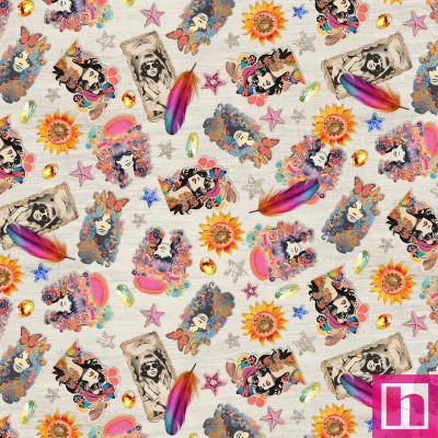 66994 PATCH. AMERICANO JUNK JOURNAL (04) 110 CM. ALGODON 100% LINO/MULTI Venta en piezas de 7.00 M