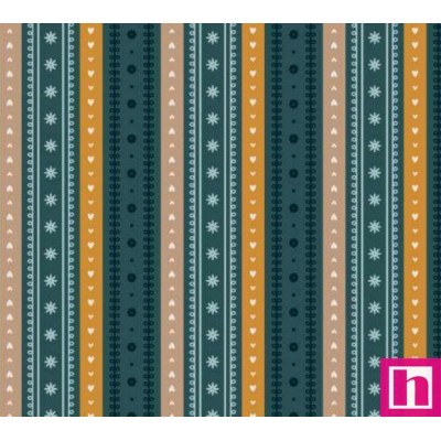 67399 TEJIDO ESTAMPADO PARLA (06) 1.40 M. 110 GR/M2. ALGODON 100% NEGRO/AZUL Venta en piezas de 10.00 M