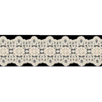 725340-03 GALON TUL BORDADO JULIANA 55 MM POLIAMIDA 50%-ALGODON 50% BEIG Venta en piezas de 13.70 M