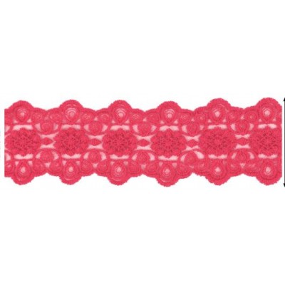 725340-09 GALON TUL BORDADO JULIANA 55 MM POLIAMIDA 50%-ALGODON 50% ROJO Venta en piezas de 13.70 M