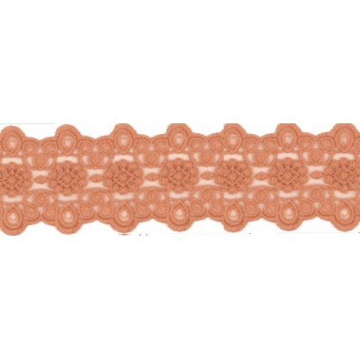 725340-40 GALON TUL BORDADO JULIANA 55 MM POLIAMIDA 50%-ALGODON 50% ARCILLA Venta en piezas de 13.70 M