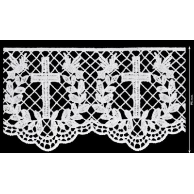 908260-0001 PUNTILLA GUIPUR CRESSIDA 95 MM. POLIESTER 100% BLANCO Venta en piezas de 9.10 M