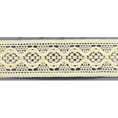 9334-102 PUNTILLA BOLILLO AJENUZ 55 MM. ALGODON 100% MARFIL Venta en piezas de 25.00 M