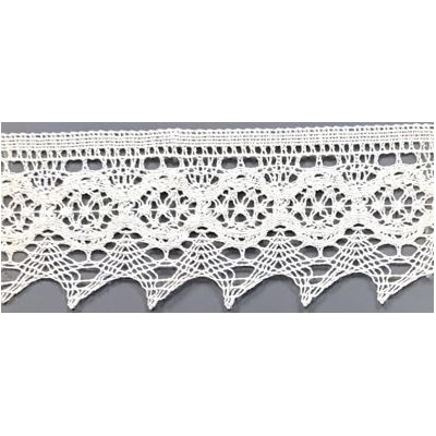 9335-000 PUNTILLA BOLILLO AJENUZ 55 MM. ALGODON 100% BLANCO Venta en piezas de 25.00 M