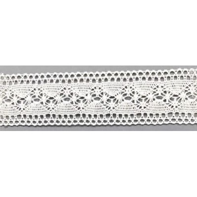 9336-000 ENTREDOS BOLILLO ALBAHACA 40 MM. ALGODON 100% BLANCO Venta en piezas de 25.00 M