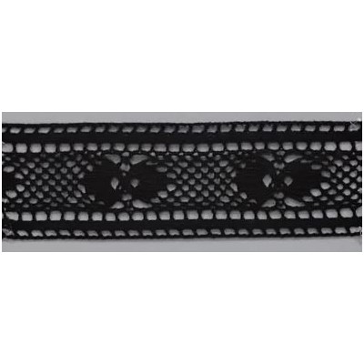 9473-004 ENTREDOS BOLILLO CURCUMA 45 MM. ALGODON 100% NEGRO Venta en piezas de 25.00 M