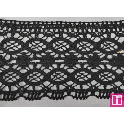 9482-4 PUNTILLA BOLILLO OSMARY 85 MM. ALGODON 100% NEGRO Venta en piezas de 25.00 M