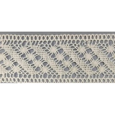 9486-102 ENTREDOS BOLILLO OHANA 55 MM. ALGODON 100% MARFIL Venta en piezas de 25.00 M