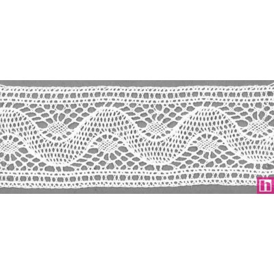 9488-0 ENTREDOS BOLILLO ZAREK 50 MM. ALGODON 100% BLANCO Venta en piezas de 25.00 M