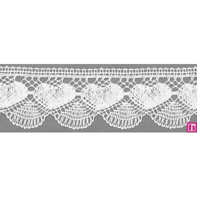 9813-0 PUNTILLA BOLILLO KALOLA 45 MM. ALGODON 100% BLANCO Venta en piezas de 25.00 M