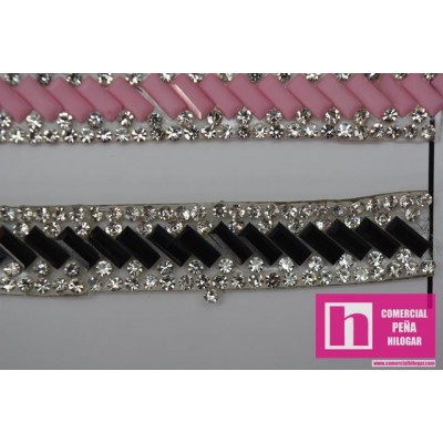 CH1581 NEGRO DRIMO GALON FANTASIA TERMO-ADHESIVO 10 MM. METALIZADO NEGRO Venta en piezas de 4.50 M