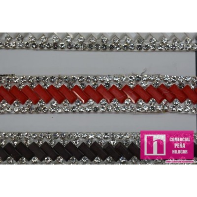 CH1581 ROJO DRIMO GALON FANTASIA TERMO-ADHESIVO 10 MM. METALIZADO ROJO Venta en piezas de 4.50 M