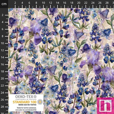 P137-4504-120 PATCH.AMERICANO WATER LUPINE (01) 110 CM. ALGODON 100% BLANCO/MULTI Venta en piezas de 6.00 M