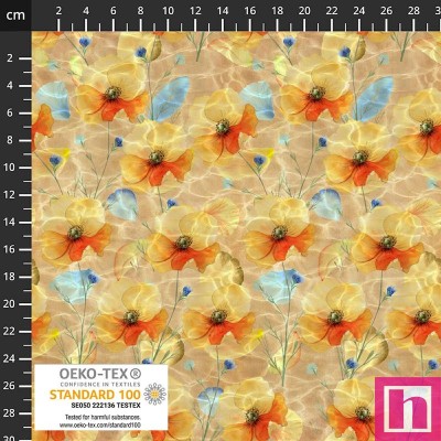 P137-4504-125 PATCH.AMERICANO WATER LUPINE (02) 110 CM. ALGODON 100% BEIG/MULTI Venta en piezas de 6.00 M