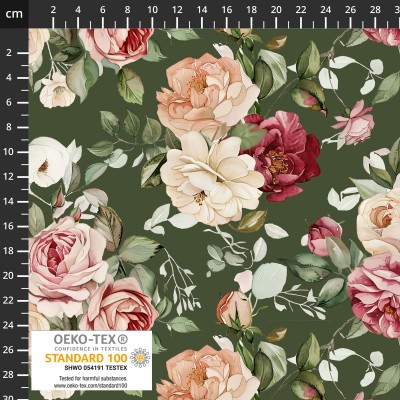 P137-4550-544 PATCH.AMERICANO TAYLOR-ROSE (11) 110 CM. ALGODON 100% VERDE Venta en piezas de 6.00 M