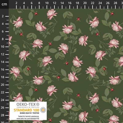 P137-4550-545 PATCH.AMERICANO TAYLOR-ROSE (12) 110 CM. ALGODON 100% VERDE Venta en piezas de 6.00 M