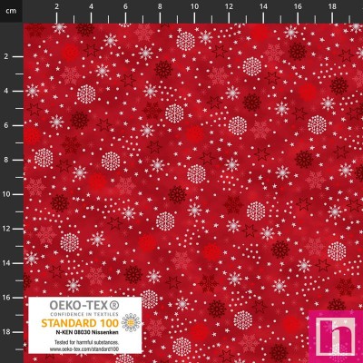 P137-4591-417 PATCH.AMERICANO WE LOVE CHRISTMAS (047) 110 CM. ALGODON 100% ROJO/PLATA METALLIC Venta en piezas de 6.00 M