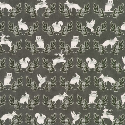 P137-SRKM-23706-184 PATCH. AMERICANO HOLIDAY FLOURISH - FOREST GLEN (59) 110 CM. ALGODON 100% CENIZA/PLATA METALLIC Venta en pie