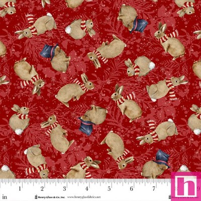 P140-2091-88 PATCH. AMERICANO JOYFUL SNOWMEN (02) 110 CM. ALGODON 100% ROJO Venta en piezas de 7.00 M