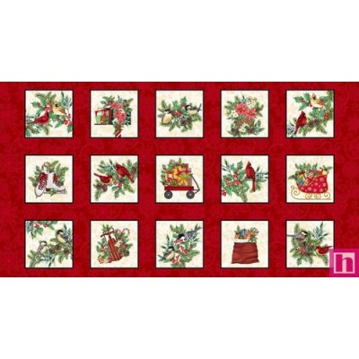 P140-8388-88 PATCH. AMERICANO BLOOMS OF THE HOLIDAY (06) 110 CM. ALGODON 100% ROJO/MULTI Venta en piezas de 7.00 M