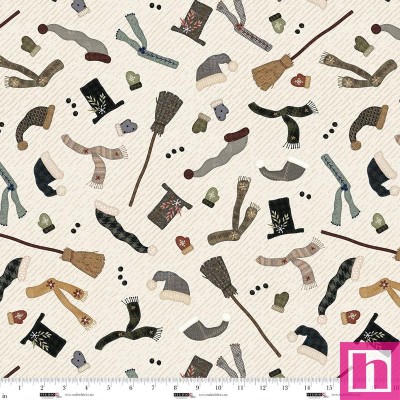 P140-8460-14 PATCH. AMERICANO SNOWY DAYS AND FROSTY NIGHTS (08) 110 CM. ALGODON 100% CREMA Venta en piezas de 7.00 M