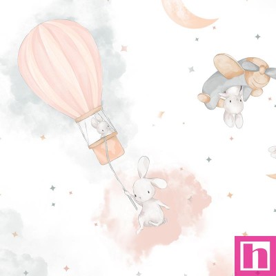 P17-MAS10911-W PATCH. AMERICANO HONEY BUNNY (01) 110 CM. ALGODON 100% BLANCO Venta en piezas de 7.00 M