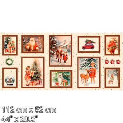 P37-4504-171 PATCH.AMERICANO VINTAGE CHRISTMAS (01) PANEL 52X110 CM. ALGODON 100% MULTI Venta en piezas de 6.00 M