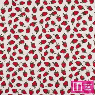 P48-K10064-050 PUNTO ESTAMPADO DAEL (01) 1.45 M. 200 GR/M2. ALGODON 95%-EA 5% BLANCO/ROJO Venta en piezas de 6.00 M