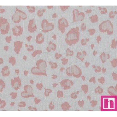 P94-4151-001 DOBLE GASA ESTAMPADA VALESKA (01) 135 CM. 125 GR/M2. ALGODON 100% BLANCO/ROSA Venta en piezas de 6.00 M